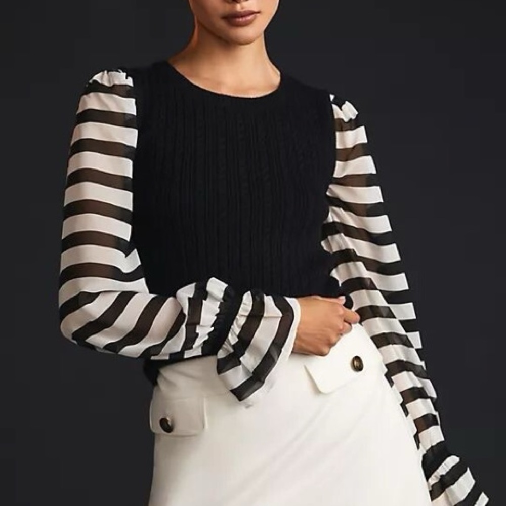 Anthropologie Contrast Sweater